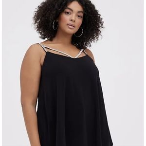 JEWEL SWING CAMI - STUDIO KNIT BLACK
